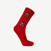 Merino Woman Crew Socks - Red Nutcracker