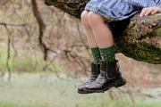 MERINO CREW SOCKS - Green Nutcracker