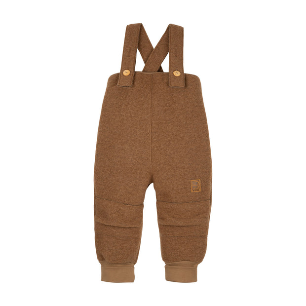 ORGANIC WOOL/COTTON BLEND DUNGAREES - earthy brown